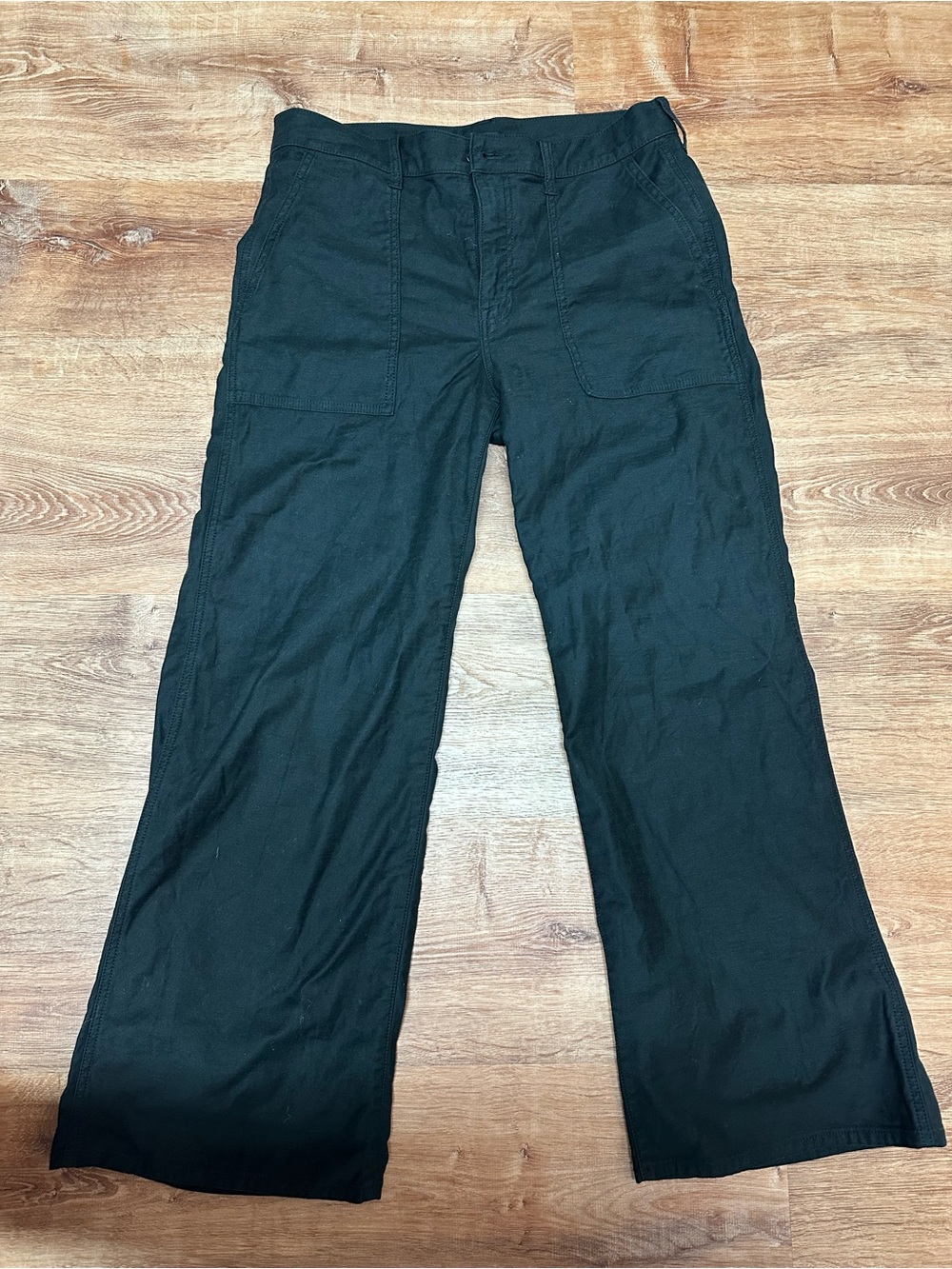 J. Crew Women's Wide-Leg Black Utility Pants